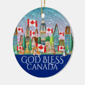 HERZIENE God Bless Canada Ceramic Ornament (Links)