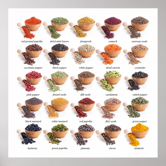 Herziene keuken- en bedrijfscigrafiek van specerij poster (Voorkant)