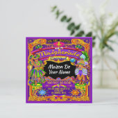 Herziene Masquerade Mardi Gras Carnaval Uitnodigin Kaart (Staand voorkant)