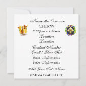 Herziene Masquerade Mardi Gras Carnaval Uitnodigin Kaart (Achterkant)