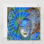 Herziene Masquerade Mardi Gras uitnodiging (Voorkant)