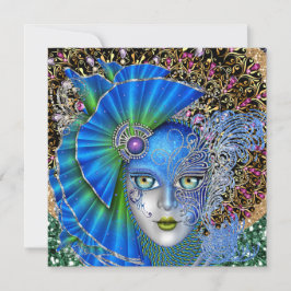 Herziene Masquerade Mardi Gras uitnodiging