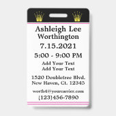 Herziene Mis Quince VIP-badge - Zie achterkant Badge (Achterkant)