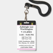 Herziene Mis Quince VIP-badge - Zie achterkant Badge (Achterkant met lanyard)