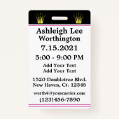 Herziene Miss Quince VIP-badge - Bekijk terug Badge (Achterkant)