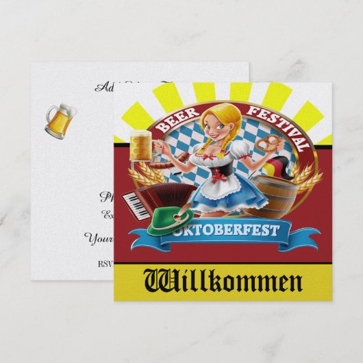 HERZIENE OKTOBERFEST uitnodiging (Voorkant / Achterkant)