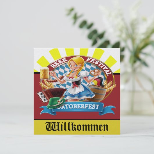HERZIENE OKTOBERFEST uitnodiging (Staand voorkant)
