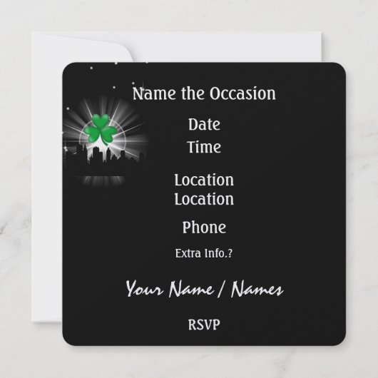 Herziene partij in stijl - St. Patrick's Day - SRF Kaart (Achterkant)