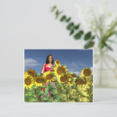 Herziene Peyton Girl Spring Briefkaart (Staand voorkant)