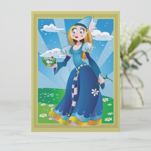 Herziene Prinses en Kikker Uitnodiging - SRF (Staand voorkant)