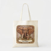 Herziene sepia africa Tribal Elephant canvas tas (Voorkant)