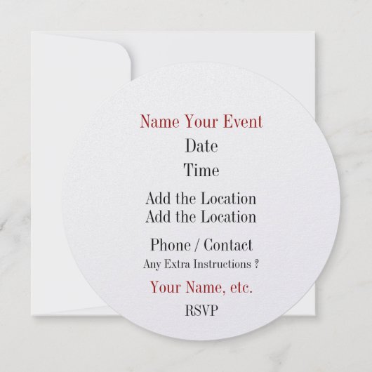 Herziene Sweet Smile Ronde Uitnodiging - SRF (Achterkant)