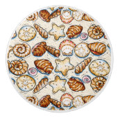 HERZIENE Tiny Shells Tiny Drawer Knobs Keramische Knop (Voorkant)