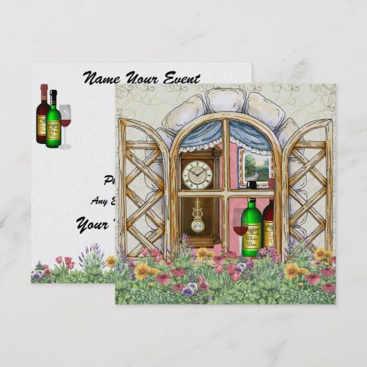 Herziene uitnodiging voor het venster van het huis (Voorkant / Achterkant)