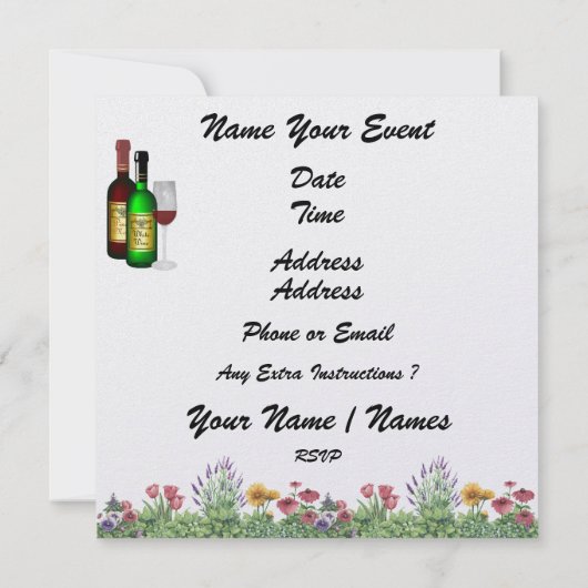 Herziene uitnodiging voor het venster van het huis (Achterkant)