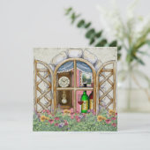 Herziene uitnodiging voor het venster van het huis (Staand voorkant)