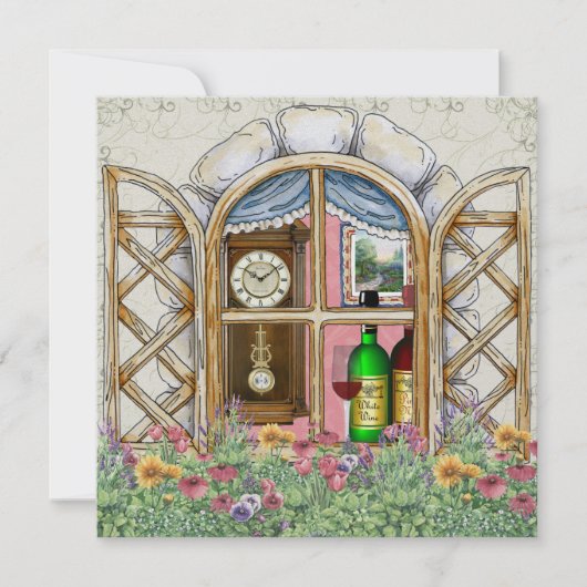 Herziene uitnodiging voor het venster van het huis (Voorkant)