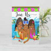 Herziene uitnodiging voor het zwembadfeest (Staand voorkant)