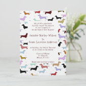 Herziene uitnodiging voor huwelijk met dachshund (Staand voorkant)