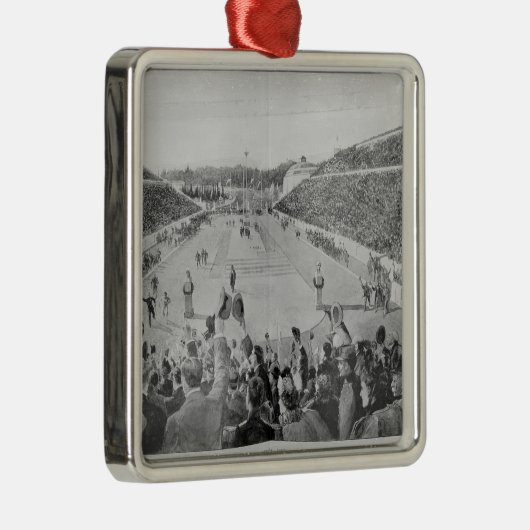 Herziening van de Olympische Spelen in Athene Metalen Ornament (Rechts)