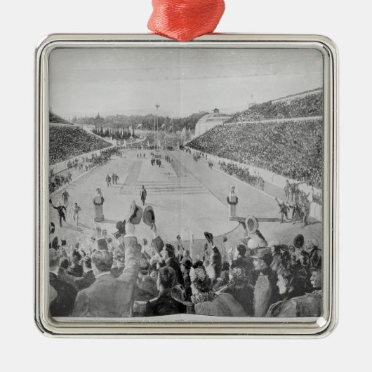 Herziening van de Olympische Spelen in Athene Metalen Ornament (Voorkant)