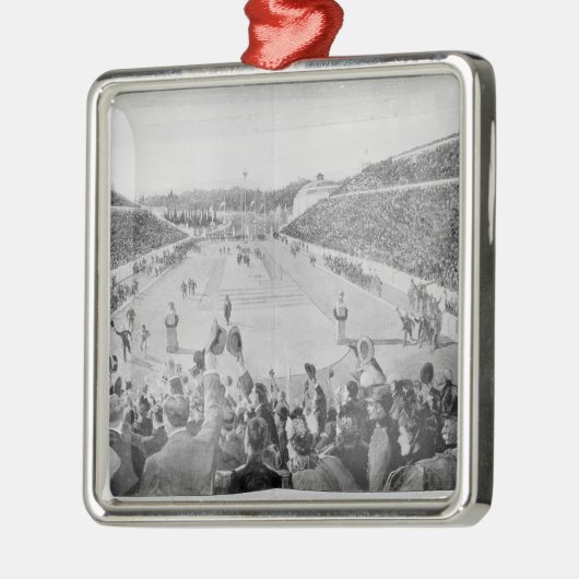 Herziening van de Olympische Spelen in Athene Metalen Ornament (Links)