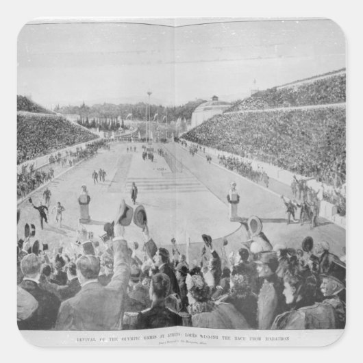 Herziening van de Olympische Spelen in Athene Vierkante Sticker (Voorkant)