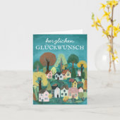 Herzlichen Glückwunsch Geburtstag süßes Dorf Kaart (Gele Bloem)