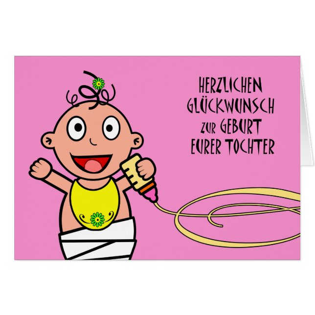 Herzlichen Glückwunsch zur Geburt Eurer Tochter (Voorkant Horizontaal)