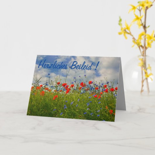 Herzliches Beileid! Kaart (Gele Bloem)