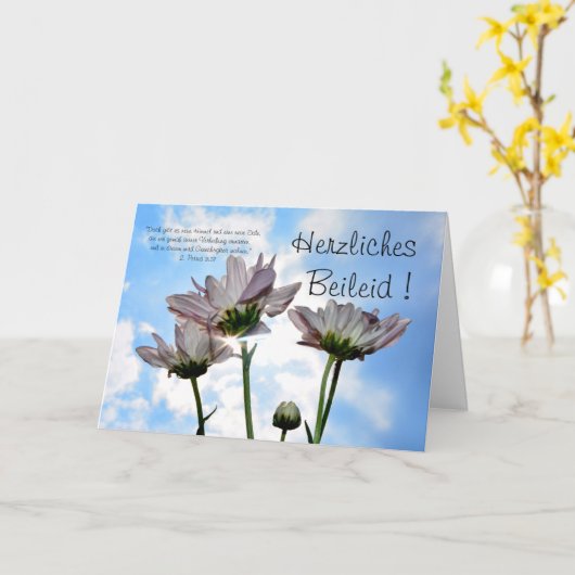 Herzliches Beileid mit Blumen Kaart (Gele Bloem)