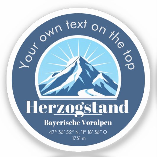 Herzogstand vom Walchensee Duitse souvenir decor Sticker (Voorkant)