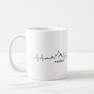 Herzschlag EKG Liebe zu Bergen und Natur Koffiemok
