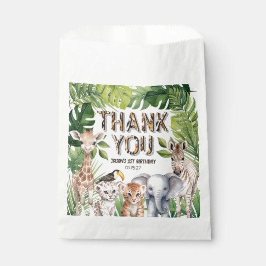 Hes a Wild One, Jongen 1e verjaardag gunst tassen Bedankzakje (Voorkant)