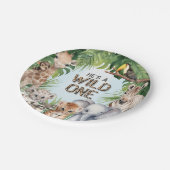 Hes een wilde een Safari dieren 1e verjaardag snac Papieren Bordje (Gekanteld)