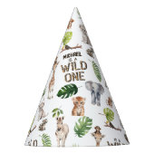 Hes een wilde, Safari Theme Boy 1e verjaardag Feesthoedjes (Voorkant)