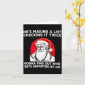 He's Making A List Checking It Twice Gonna Find Ch Kaart (Gele Bloem)