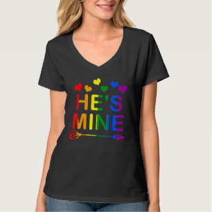 Hes Mine Pride Lgbt Flag die overeenkomt met lesbi T-shirt