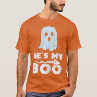 Hes My Boo Cute Matching Couple Halloween (2) T-shirt