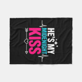 He's My Midnight Kiss Happy New Year Matching Coup Fleece Deken (Voorkant (Horizontaal))