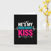 He's My Midnight Kiss Happy New Year Matching Coup Kaart (Gele Bloem)