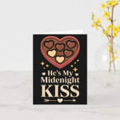 He's My Midnight Kiss Happy New Year Matching Coup Kaart (Gele Bloem)