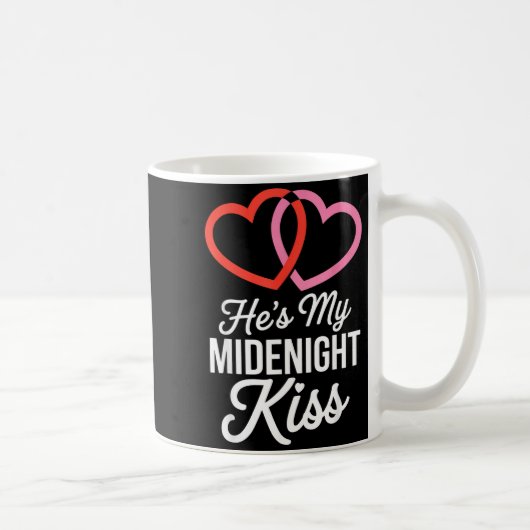 He's My Midnight Kiss Happy New Year Matching Coup Koffiemok (Rechts)