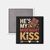 Hes My Midnight Kiss Happy New Year Matching Coupl Magneet (Voorkant / Achterkant)