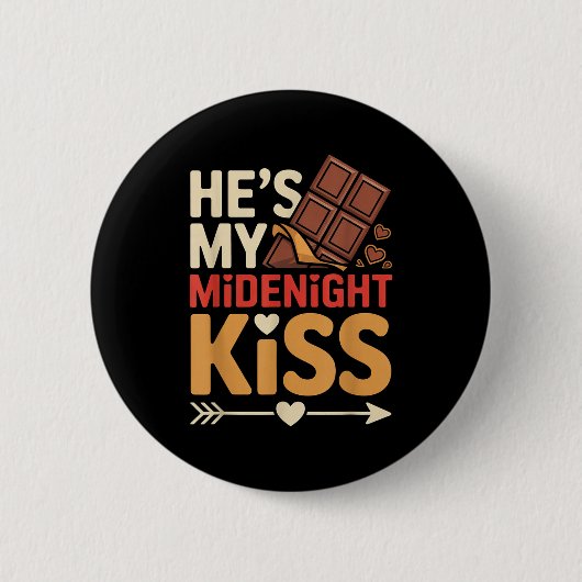 Hes My Midnight Kiss Happy New Year Matching Coupl Ronde Button 5,7 Cm (Voorkant)