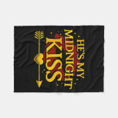 He's My Midnight Kiss Matching Couples Valentine’s Fleece Deken (Voorkant (Horizontaal))