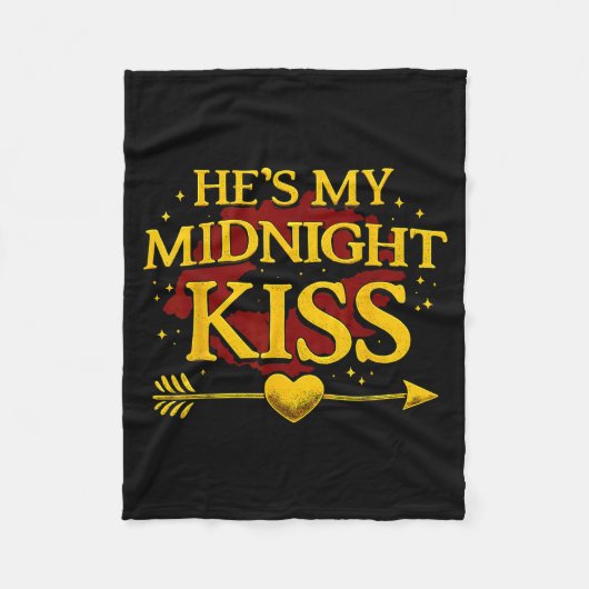 He's My Midnight Kiss Matching Couples Valentine’s Fleece Deken (Voorkant)