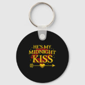 He's My Midnight Kiss Matching Couples Valentine’s Sleutelhanger (Voorkant)