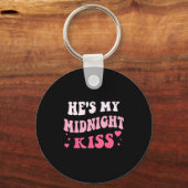 He's My Midnight Kiss Saying Romantic Couple New Y Sleutelhanger (Voorkant)
