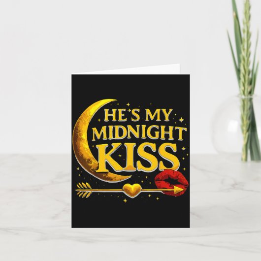 He's My Midnight Kiss Valentine’s Day Meme Matchin Kaart (Voorkant)